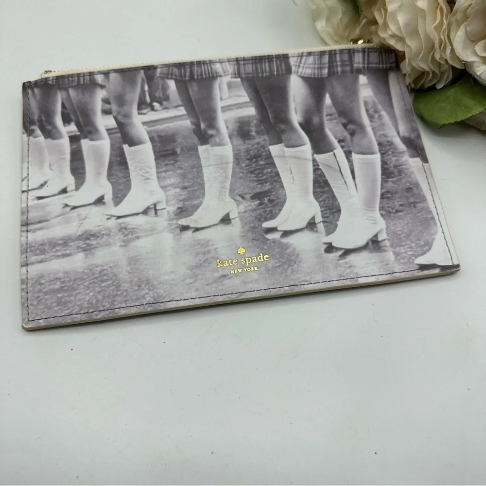 Kate Spade Office Kick up Your Heels Pencil Case Cosmetic Bag - Picture 2 of 7